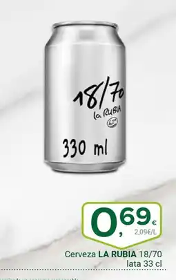 Supermercados Dani LA RUBIA Cerveza 18/70 lata oferta