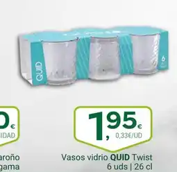 Supermercados Dani QUID Vasos vidrio Twist oferta