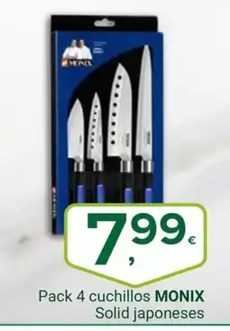 Supermercados Dani MONIX Pack 4 cuchillos Solid japoneses oferta