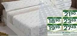 Supermercados Dani MILAROSA Juego de sábanas Coralina surtidas tamaños oferta