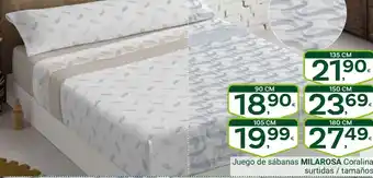MILAROSA Juego de sábanas Coralina surtidas tamaños