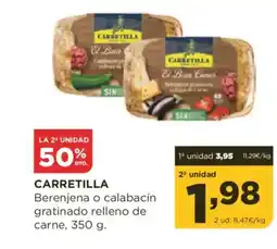 Alimerka CARRETILLA Berenjena o calabacín gratinado relleno de carne oferta