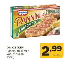 Alimerka DR. OETKER Pannini de jamón york y queso oferta