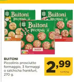 Alimerka BUITONI Piccolinis prosciutto formaggio, 3 formaggi o salchicha frankfurt oferta