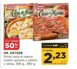 Alimerka DR. OETKER Pizza casa di mama cuatro quesos o jamón y setas oferta