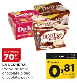Alimerka LA LECHERA Postre de fresa, chocolate o dúo chocolate oferta