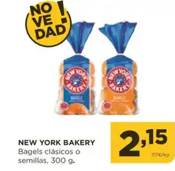 Alimerka NEW YORK BAKERY Bagels clásicos o semillas oferta