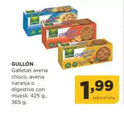 Alimerka GULLÓN Galletas avena choco, avena naranja o digestive con muesli oferta