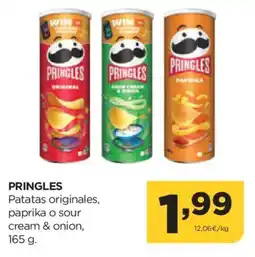 Alimerka PRINGLES Patatas originales, paprika o sour cream & onion oferta