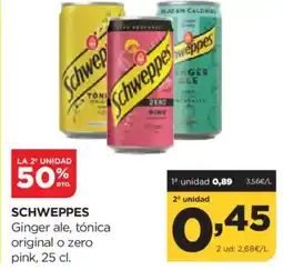 Alimerka SCHWEPPES Ginger ale, tónica original o zero pink oferta