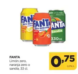 Alimerka FANTA Limón zero, naranja zero o sandía oferta