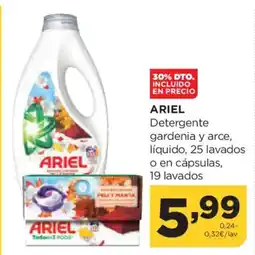 Alimerka ARIEL Detergente gardenia y arce, líquido, 25 lavados o en cápsulas oferta