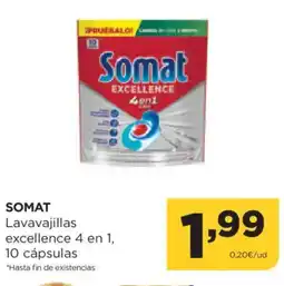 Alimerka SOMAT Lavavajillas excellence 4 en 1 10 cápsulas oferta