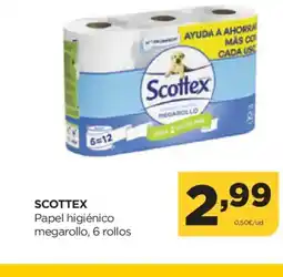 Alimerka SCOTTEX Papel higiénico megarollo, 6 rollos oferta