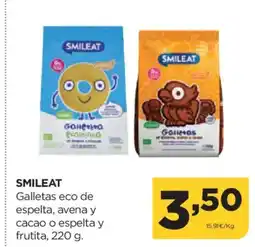 Alimerka SMILEAT Galletas eco de espelta, avena y cacao o espelta y frutita oferta