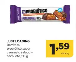 Alimerka JUST LOADING Barrita tu probiótico sabor caramelo salado + cachuete oferta