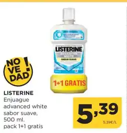 Alimerka LISTERINE Enjuague advanced white sabor suave oferta