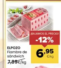 Autoservicios Familia ELPOZO Fiambre de sándwich oferta