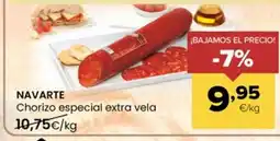 Autoservicios Familia NAVARTE Chorizo especial extra vela oferta