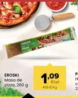 Autoservicios Familia EROSKI Masa de pizza oferta