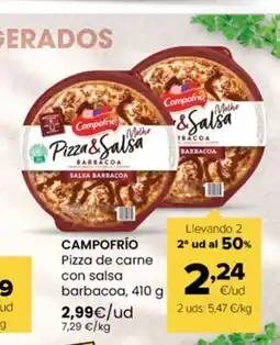 Autoservicios Familia CAMPOFRÍO Pizza de carne con salsa barbacoa oferta