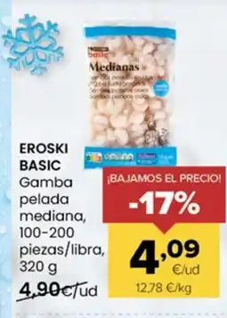 Autoservicios Familia EROSKI BASIC Gamba pelada mediana oferta