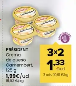 Autoservicios Familia PRÉSIDENT Crema de queso Camembert oferta
