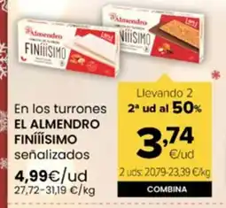 Autoservicios Familia EL ALMENDRO FINÍÍÍSIMO En los turrones señalizados oferta