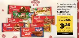 Autoservicios Familia NESTLÉ En los turrones de chocolate señalizados oferta