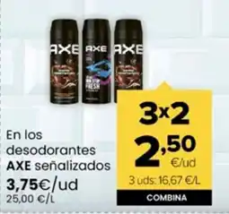 Autoservicios Familia AXE En los desodorantes señalizados oferta