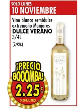 SPAR DULCE VERANO Vino blanco semidulce extremeño Manjares oferta