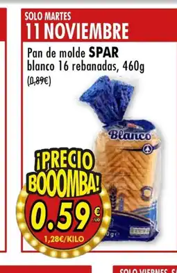 SPAR SPAR Pan de molde blanco 16 rebanadas oferta