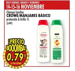 SPAR CROWE/MANJARES BÁSICO Champú familiar oferta