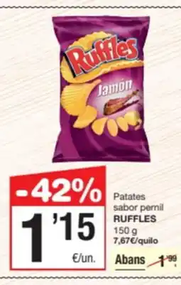SPAR Fragadis RUFFLES Patates sabor pernil oferta
