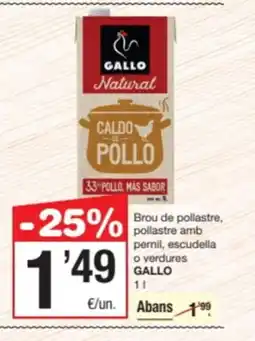 SPAR Fragadis GALLO Brou de pollastre, pollastre amb pernil, escudella o verdures oferta