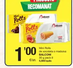 SPAR Fragadis BALCONI Mini Rolls de xocolata o maduixa oferta