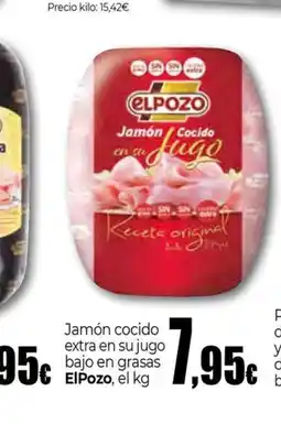 Unide Supermercados ELPOZO Jamón cocido extra en su jugo bajo en grasas oferta