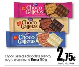 Unide Supermercados TIRMA Galletas chocolate blanco, negro o con leche oferta