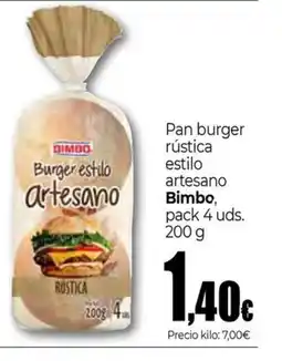 Unide Supermercados BIMBO Pan burger rústica estilo artesano oferta