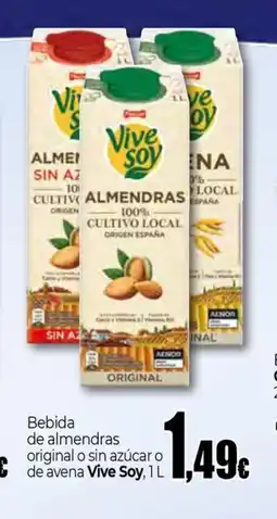 Unide Supermercados VIVESOY Bebida de almendras original o sin azúcar o de avena oferta