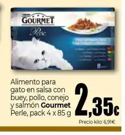 Unide Supermercados GOURMET Alimento para gato en salsa con buey, pollo, conejo y salmón oferta