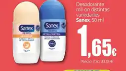 Unide Supermercados SANEX Desodorante roll-on distintas variedades oferta