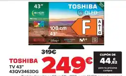 Carrefour TOSHIBA TV 43" 43QV3463DG oferta