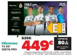 Carrefour HISENSE TV 55" 55E7Q PRO oferta