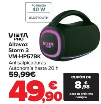 VIETA PRO Altavoz Storm 3 VM-HP57BK