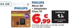 Carrefour PHILIPS Micro SD + Adaptador Class 10 oferta