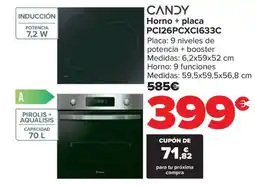 Carrefour CANDY Horno + placa PC126PCXC1633C oferta