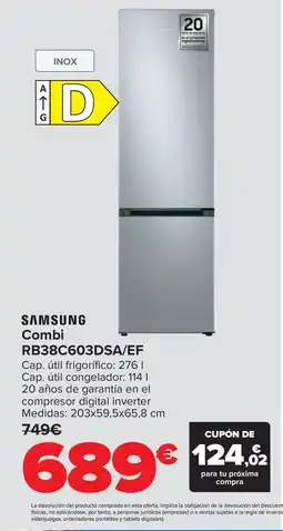 Carrefour SAMSUNG Combi RB38C603DSA/EF oferta