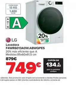 Carrefour LG Lavadora F4WR6013A0W.ABWQPES oferta