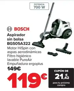 Carrefour BOSCH Aspirador sin bolsa BGS05A322 oferta